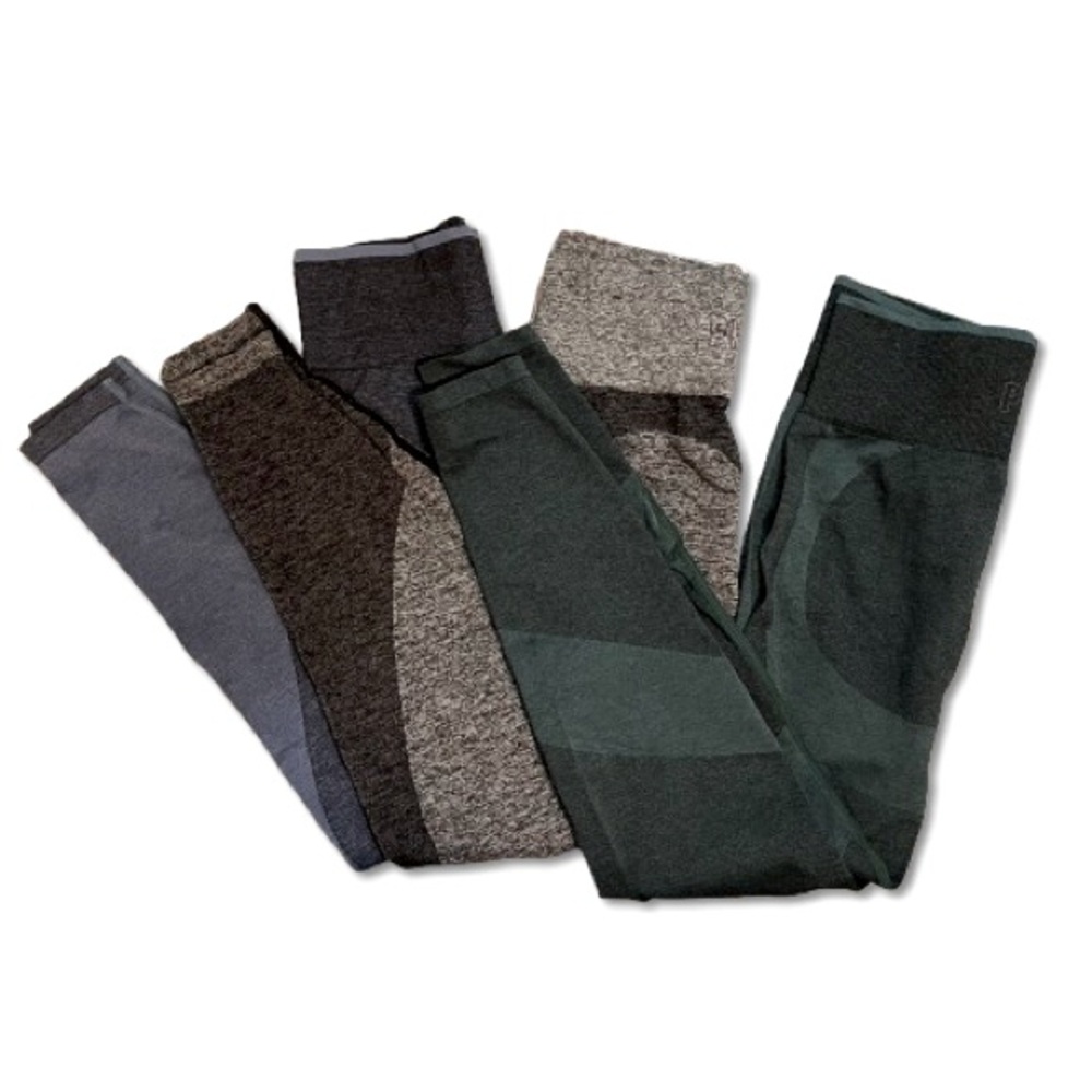 Set of 3 Victoria’s Secret PINK Seamless Leggings Size Small Green Blue Grey